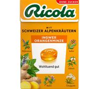 Ricola Gingembre Menthe Orange aux herbes des Alpes suisses sans sucre 50g