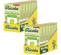 Ricola Menthe à la pomme sans sucre en Böxli doux frais 50g paquet de 20