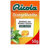 RICOLA - Orange Menthe Sans Sucres Boite 50G - Lot De 4