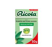 Ricola Pastilles pour la Gorge Eucalyptus aux Herbes Suisses Sans Sucre 50 g