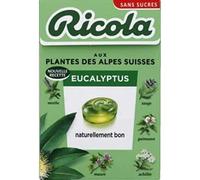 Ricola Ricola sans sucres boite de 50g eucalyptus stévia - La boîte de 50g