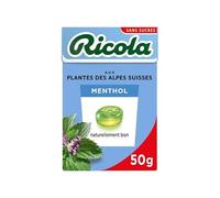 RICOLA | Sans Sucres Menthol Boite De 50G | Lot De (5) | livraison offerte