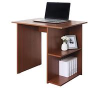 RICOO Bureau avec Rangement 82 x 76 x 60 cm WM089-ER Table Informatique Petit Chêne Marron Rustique