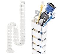 RICOO Cache Câble Canal de Z0101-W Cables pour TV et Ordinateur Guide-câbles fle x ible pour Bureau réglable Conduit de Cables