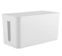 RICOO Cache Multiprise Z2301-W, Boîte de Rangement pour Câbles Électriques, Boite Cache Prise 23,5x11,5x12 cm, Boite Rangement multiprise, Blanc avec 2 Ouvertures Latérales