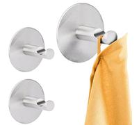 RICOO Crochet Adhésif Mural en Acier Inoxydable, Lot de 3, MH016-3 Crochet Autocollant Moderne pour Salle de Bain et Cuisine, Patere porte manteau,Crocher adhesif pour mur Ø 5x3,8 cm