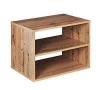 RICOO Étagère de Rangement 60 x 45 x 40 cm WM110-EW Table de Chevet Meuble Chaussures Organisateur Compartiments Ouvert Bois Couleur chêne Marron