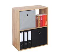 RICOO Étagère de Rangement 71 x 60 x 31 cm WM111-EG Table de Chevet Meuble Chaussures Organisateur Compartiments Ouvert Bois Couleur chêne Marron