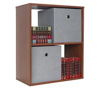 RICOO Étagère de Rangement 71 x 60 x 31 cm WM111-ER Table de Chevet Meuble Chaussures Organisateur Compartiments Ouvert Bois Couleur chêne Marron