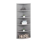 RICOO Étagère Murale Angle 110 x 33 x 33 cm WM059-PL Meuble de Rangement Suspendue Gris