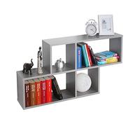 RICOO Étagère Murale Rangement 100 x 53 x 20 cm WM051-PL Meuble bibliotheque Suspendue Gris