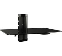 RICOO HiFi Rack en verre, étagère murale avec passage de câbles DVD-B1, TV Rack, support mural avec étagère en verre pour Blu-ray DVD Player Beamer Playstation PS5 PS4 Xbox