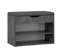 RICOO Meuble Chaussure Entree 60 x 42 x 30 cm WM032-BG-A Range Chaussures Gris béton - Banc Coffre Rangement