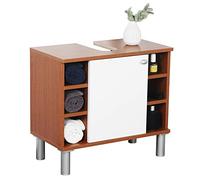 RICOO Meuble Salle de Bain WM100-ER-W 60 x 54 x 32cm Réglable en Hauteur Meuble sous lavabo Étagère en Bois Rangement Couleurs Blanc