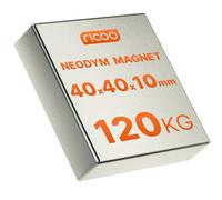 RICOO NiCuNi - Aimant en néodyme extra puissant - Pour tableau magnétique - 40 x 40 x 10 cm - Mini aimants pour réfrigérateur - 1 pièce