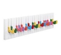 RICOO Patère Murale pour Enfants, WM1885-XL en Bois Coloré, 59x15x2cm, Idéal pour Entrée et Salle de Bain