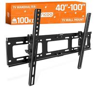 RICOO Support TV Mural Plat R17 inclinable Universel 37-75 Pouces (94-191cm) Fix ation Murale télé incurvé LED LCD VESA 300 x 200-600 x 400