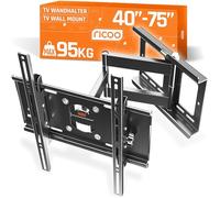 RICOO R23-S Support Mural TV 40 42 43 48 50 55 60 65 70 75 Pouces VESA 200x200 à VESA 400x400 Orientable et Inclinable Fixation Support Television Mural Max 95 Kg