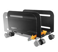 RICOO Support de boîtier PC RH-04 à roulettes Chariot Gaming Tour d'ordinateur Roues verouillable Largeur réglable réhausseur Mobile Noir