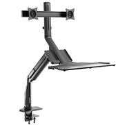 RICOO Support écran PC 17-27 Pouces TS6411 Fix ation de Bureau orientable inclinable 2 Moniteur avec VESA 75 x 75 100 x 100