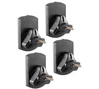 RICOO Support Haut-Parleur Mural Universel 110x65x91mm, Inclinable et Orientable, LH038-B Support Enceinte pour Home Cinema et THX Dolby Atmos, Lot de 4, Noir.
