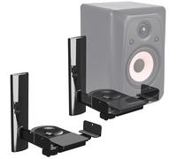 RICOO Support Mural pour Enceinte LH023-B Universel Fix ation Murale inclinable orientable réglable Haut-Parleur Support Enceintes TV 2 Pieces Noir