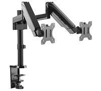 RICOO Support PC 2 Écrans TS3911 17-32" (43-81cm) Orientable Inclinable Bras Articulé Ressort à gaz Montage Pince de Table