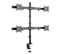RICOO Support PC pour 4 écrans TS8411 Orientable Inclinable Moniteur 13-26" (33-66cm) Fix ation de Bureau Pince de Table VESA