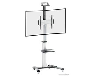 RICOO Support TV sur roulettes FS0444 40-75" (env. 102-191cm) Mobile Inclinable Hauteur réglable Universel Meuble Tele avec Étagère VESA