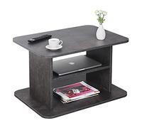 RICOO Table Basse Salon 69 x 45 x 50 cm WM094-BG Table d'appoint avec Rangement Gris béton