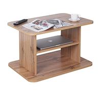 RICOO Table Basse Salon 69 x 45 x 50 cm WM094-EW Table d'appoint avec Rangement Chêne Marron Wotan -