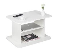 RICOO Table Basse Salon 69 x 45 x 50 cm WM094-WM Table d'appoint avec Rangement Blanc