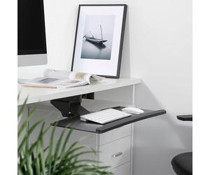 RICOO Tiroir à Clavier sous CZ0200 Le Bureau Extensible Ergonomique Pivotant Inclinable Plateau à Clavier PC Support de Bureau Support Clavier