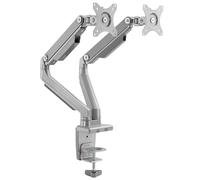 RICOO Support PC 2 Écrans TS8811 13-27" (33-69cm) Orientable Inclinable Bras Articulé Montage Pince de Table VESA 100 x 100 Argent