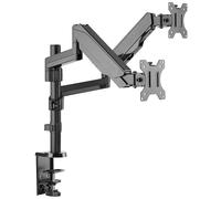 RICOO Support PC 2 Écrans TS9611 17-32" (43-81cm) Orientable Inclinable Bras Articulé Ressort à gaz Montage Pince de Table