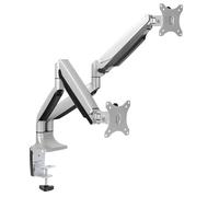 RICOO Support PC 2 Écrans TS9811 15-27" (38-69cm) Orientable Inclinable Bras Articulé Ressort à gaz Montage Pince de Table