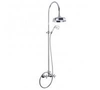 Ricordi Colonne de douche vintage complète avec mélangeur + Douchette à main + Flexible, Chrome (ZCOL000)