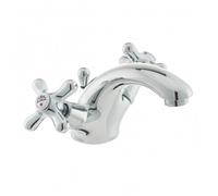 Ricordi Mélangeur de lavabo avec tirette et bonde, Design vintage, Chrome (IR075)