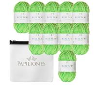 Ricorumi Amigurumi Lot de 10 pelotes de fil chenille pour bricolage Vert fluo