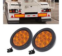 Ricoy Feu arrière de 10,2 cm à 12 DEL pour camion, remorque, frein, clignotant, éclairage LED encastré, étanche, œillets scellés, câblés pour camping-car, 12 V (ambre)