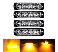 Ricoy Feu de freinage stroboscopique à 6 LED pour voiture - Barre lumineuse pour véhicule de 12 V à 24 V - Balise clignotante de sécurité pour voiture, véhicule utilitaire, bateau, remorque, caravane