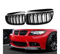 Ricoy Grilles de calandre avant noir brillant pour 2005-2008 325i 328i Berline Wagon E90 E91 4 portes (double lattes)