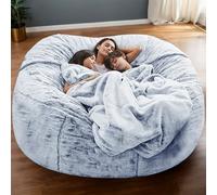 RICPYOIU Fausse Fourrure Grand Rond Fauteuil Poire Doux Confortable Grands Poufs en Peluche À Poils Longs sans Doublure Ni Remplissage Housse De Meuble,X,180 * 90