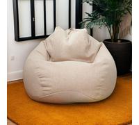 RICPYOIU Housse De Pouf Grande Forme Ronde Lavable en Velours PV Doux Moelleux pour Adultes sans Doublure Ni Remplissage Lin Meuble Chambre Salon Canapé-Lit,Kaki,100 * 120cm