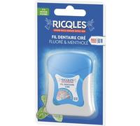 Ricqles Fil Dentaire Ciré Fluoré et Mentholé 60m