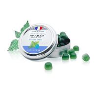 RICQLES-PASTILLES MENTHE SANS SUCRES- Haleine Fraîche, Mal des transports-Goût menthe forte -NOUVELLE FORMULE-Boîte en métal de 45g