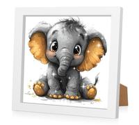 RICUVED Diamond Painting Enfant Kit Complet Éléphant,5D Diamant Painting Peinture Diamant avec Cadre Diamond Strass Point De Croix Broderie Craft Peinture Créatifs Décoration D'Intérieur Animaux