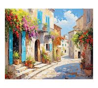 RICUVED Rues Kit Peinture par Numéros pour Débutants et Adultes -Paysage Peinture Numéros Toile 40x50cm Sans Cadre, Peintures Acryliques et Pinceaux - DIY Facile Décoration