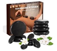 Ricyea Hot Stones Lot de 14 pierres de massage en basalte Pierres chaudes Convient pour spa, massage, relaxation
