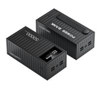 RIDAEX Apparence de conteneur Charge Rapide 50000 Mah Batterie Externe Grande capacité Camping en Plein air Alimentation Mobile 66Wpd20W,Black-50000mAh